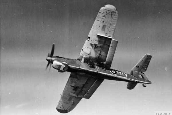 Fairey Barracuda 814 Squadron © IWM A 28846 THE ROYAL NAVY DURING THE SECOND WORLD WAR (A 28846) Fairey Barracuda II aircraft of 814 Squadron, Fleet Air Arm peeling off', showing clearly the observer's blister, the distinctive dive brakes, the high tail plane, and (below the blister) one of the lugs in which the accelerator / catapult engages. Photograph taken from the aircraft carrier HMS VENERABLE. Copyright: © IWM. Original Source: http://www.iwm.org.uk/collections/item/object/205187576