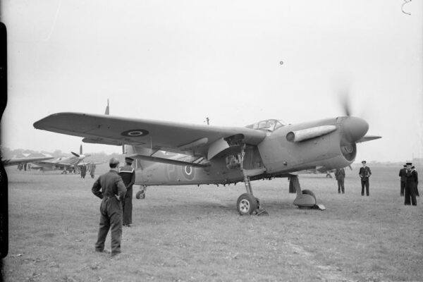 Fairey Barracuda © IWM A 30645 THE ROYAL NAVY DURING THE SECOND WORLD WAR (A 30645) The new Fleet Air Arm aircraft, the Fairey Barracuda V, powered by a Rolls Royce Griffin VII engine at Heston Aerodrome, on the ground with its engine running. The aircraft performs torpedo bomber, reconnaissance, and anti-submarine duties. Copyright: © IWM. Original Source: http://www.iwm.org.uk/collections/item/object/205187674