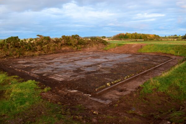 Hangar foundations within blast shelter bank Hangar foundations within blast shelter bank