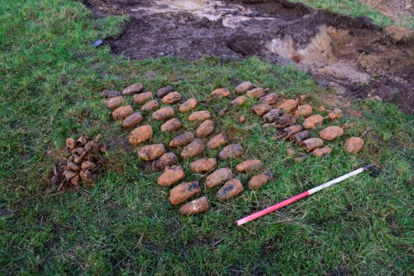 Practice bombs recovered from topsoil Practice bombs recovered from topsoil