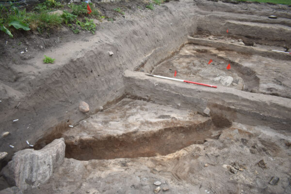 Part of circular ditch exposed on site Part of circular ditch exposed on site
