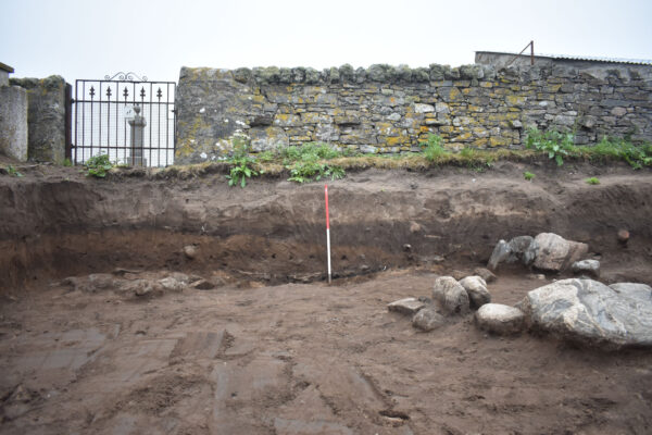 Trench section showing depth of midden deposits on the site Trench section showing depth of midden deposits on the site