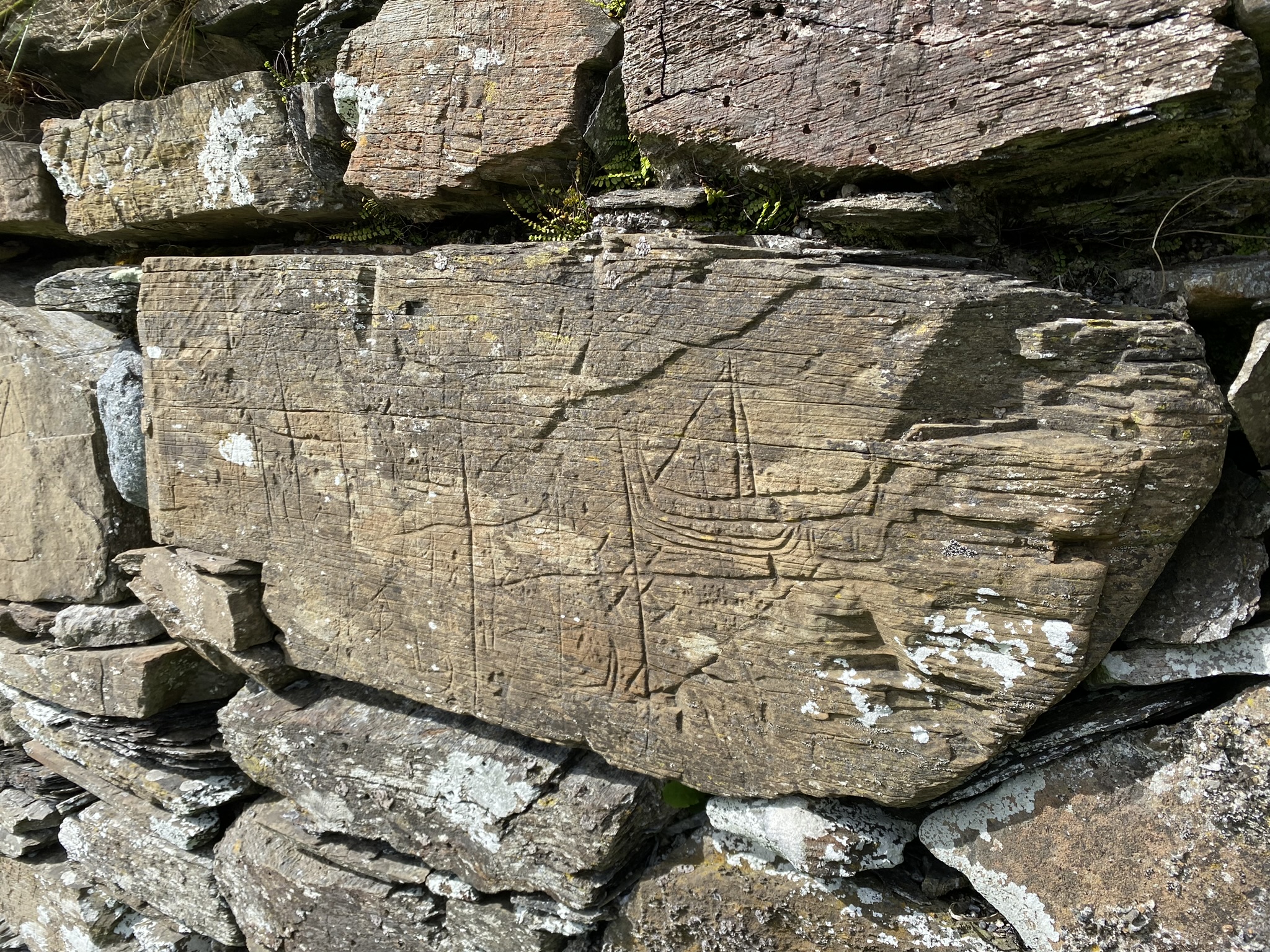 Kilchattan Old Parish Church Ship Graffiti