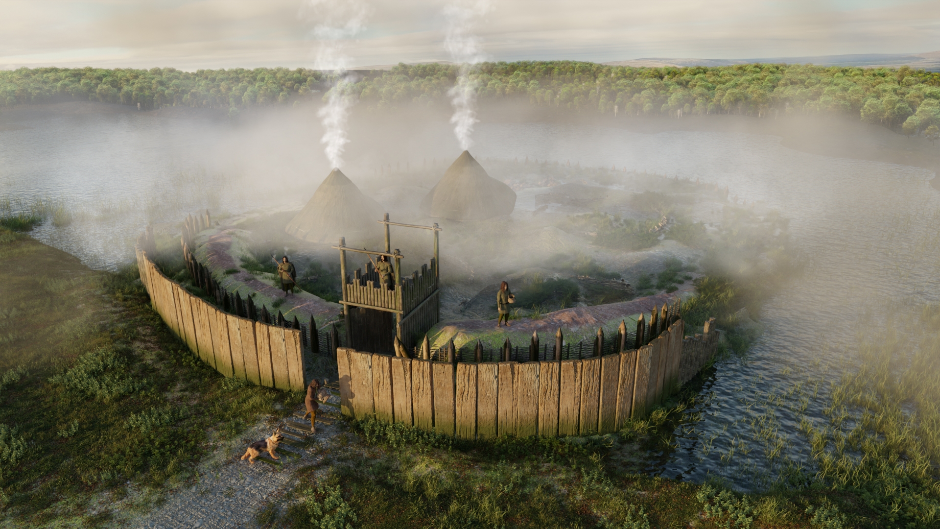 Artist reconstruction of the Episode 3 settlement