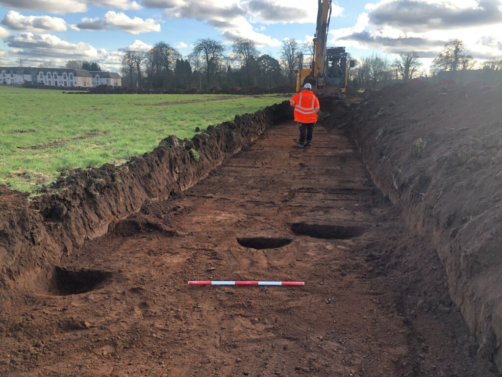 Pit features found during the Cushenquarter excavation