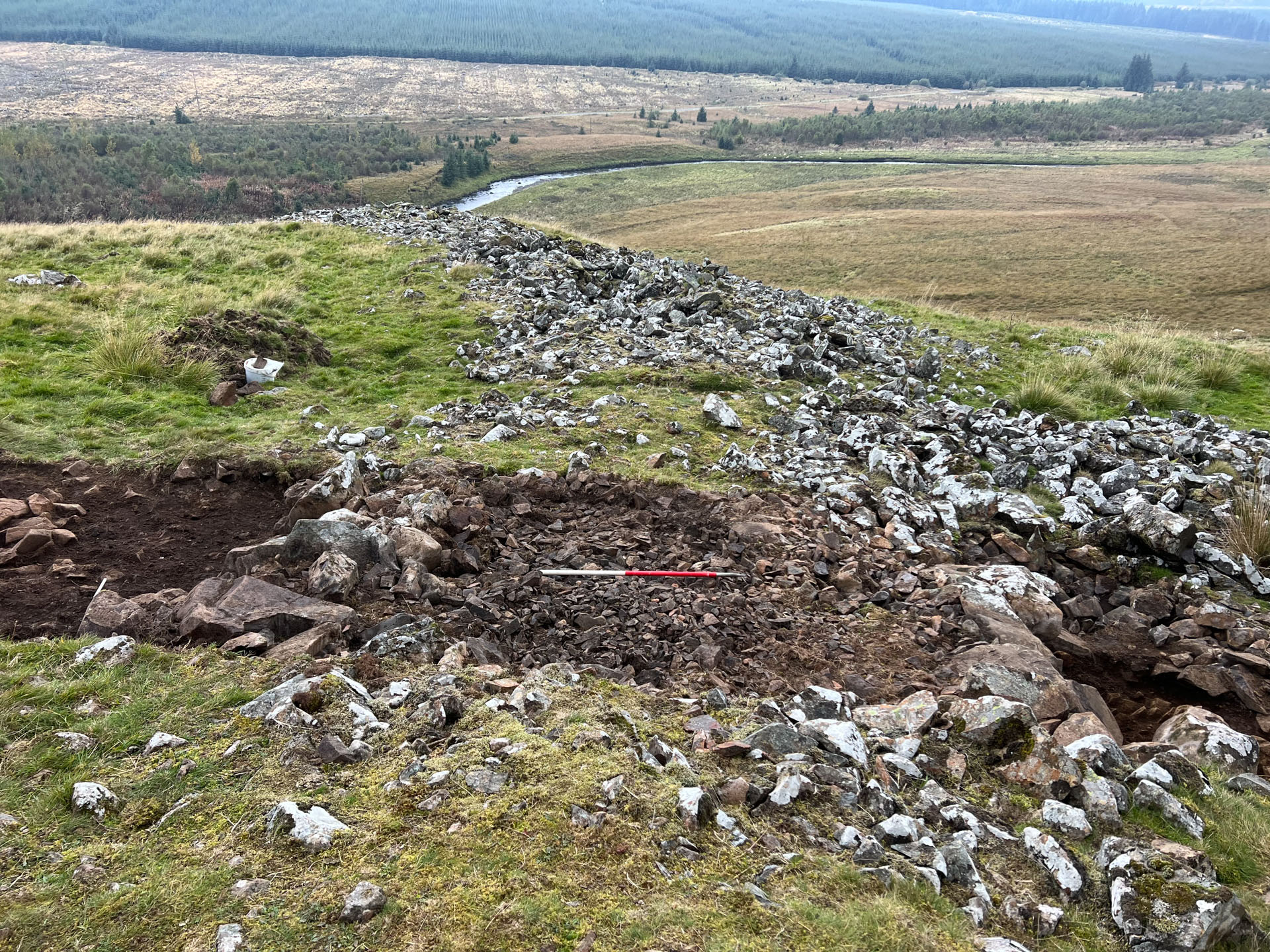 Excavations through the fort rampart