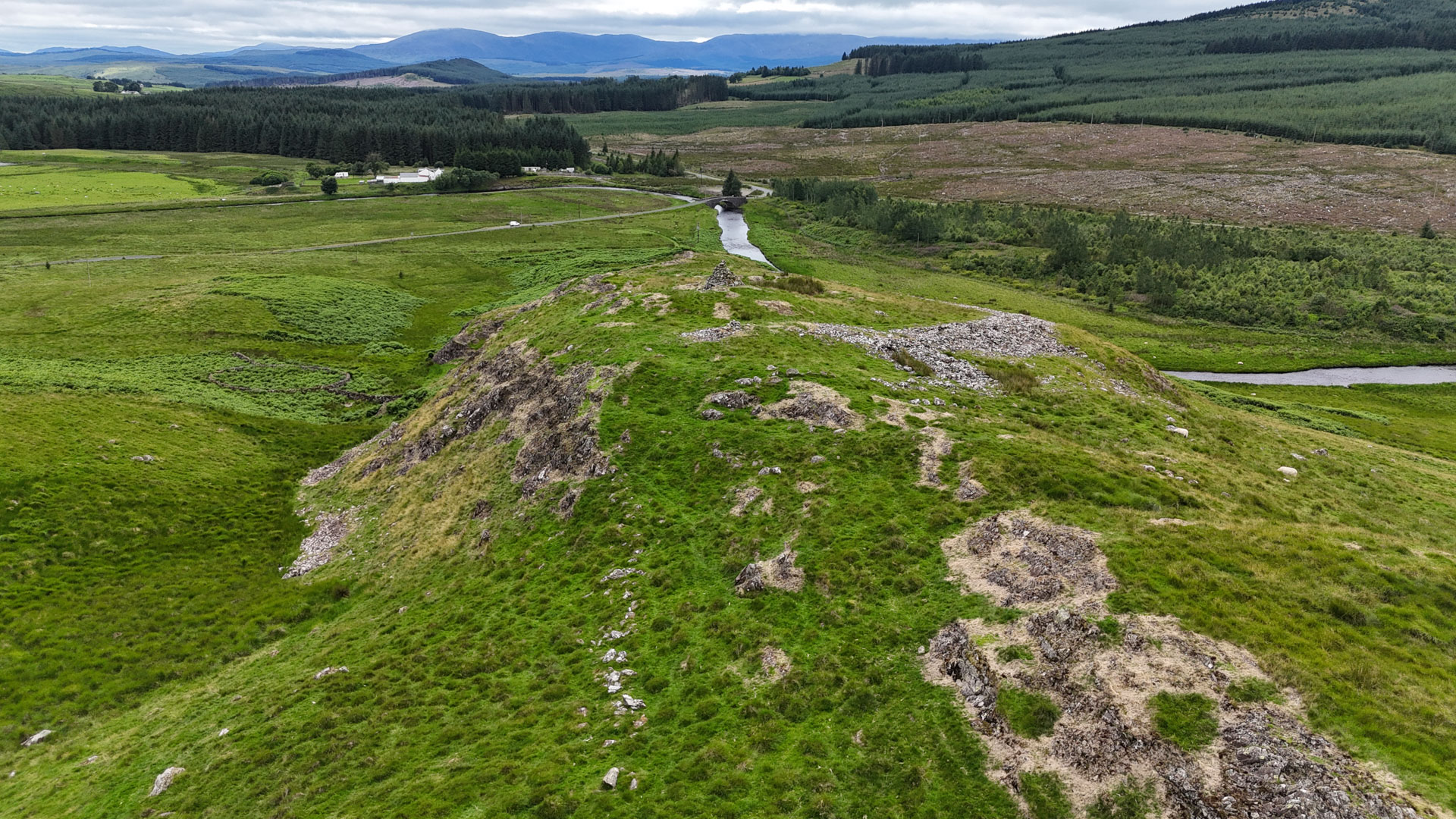 General view of Stroanfreggan hillfort looking down the Water of Ken